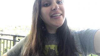 nancymiami  busty brunette caresses shaved vagina