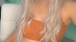 stonedmoon big tit babe in stockings jerks off her cunt