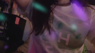 widdlebat fucks herself with black dildo