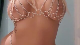 bethundressed blonde darling seductively rubs her cunt