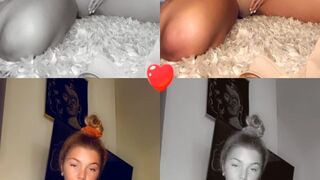 hempresskc black-haired young lady in stockings masturbates her shaved pussy