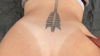 lil girl with elastic milks having fun with sex toy