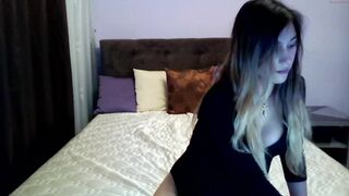 athena_pregnant Chick in stockings Nastya caresses pussy lips