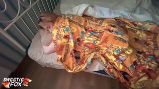 Sweetie the charming female masturbates both holes