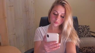 miss_sweety22 ardent young lady caresses big tits at work