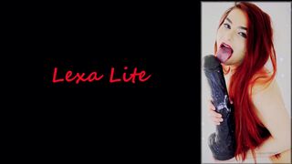 lexalite scoring bitch fucks herself with a dildo