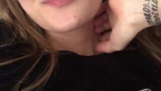 real_tiffany thick slut caresses tits