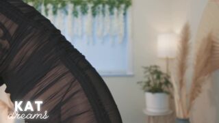 katdreams busty chick caresses shaved pussy