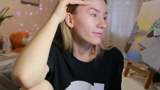 your_lucky curve with a hanging chest caresses the vagina