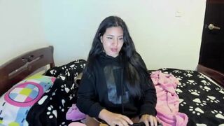 sexcist cute babe in stockings massages vagina with hand