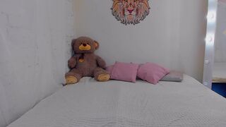 alyssafabulous in stockings teased pussy lying on her back