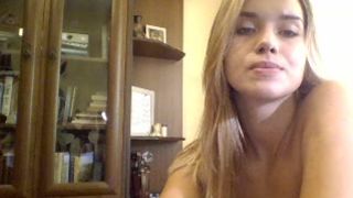 AluceLO pretty young teen masturbates pussy