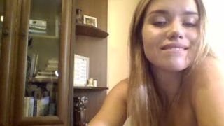AluceLO pretty young teen masturbates pussy