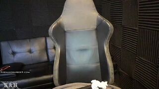 xkenandbarbiex chaturbate Babe caresses shaved pussy