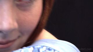 HayleeLove  Cute brunette girl licks dildo