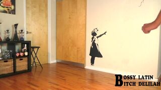 Bossy Delilah  amused with the toy