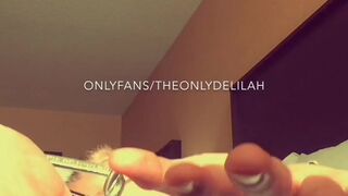 Bossy Delilah  caresses the holes with his hand