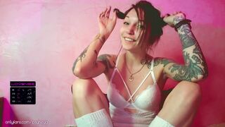 psyheya slut in stockings erotically takes off her panties