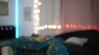 melodymate black-haired young lady in stockings masturbates her shaved pussy