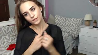 KimBlackonCam gorgeous coquette squeezes in front of her cap