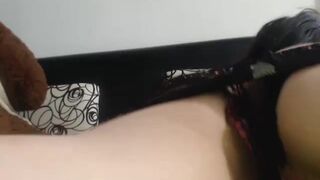 bivi_benjamin cute baby fucks herself with black dildo fingers