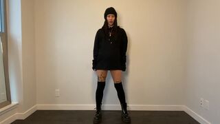 servemickey busty young lady removes her panties