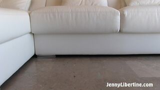 JennyLibertine busty babe masturbates shaved cunt