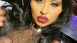 Emily Balfour blonde slut caresses sex lips