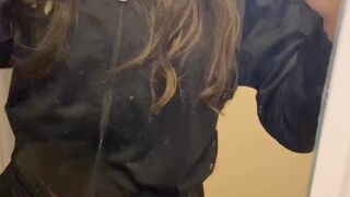 Roberta Cortes onlyfans busty  cam girl  caresses her lips.