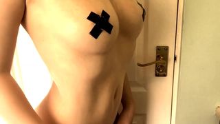 misspalegirl beautiful bitch strips and caresses her pussy