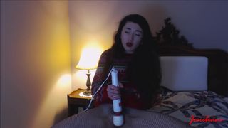 josiebeans slut in stockings caresses shaved pussy