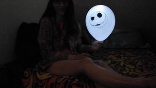 Erotic Eva thin skin sucks rubber dick