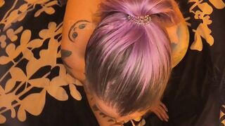 breastsinshow sucking dick and jerking off on camera showing her little holes