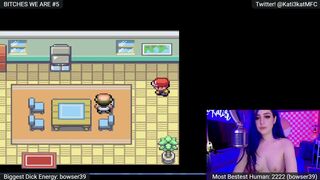 Kati3kat young lady in stockings fucks pussy