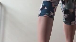 Indigo White  sweet thing masturbates shaved cunt