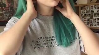 Indigo White  busty wench cums after handjob