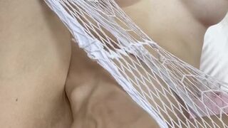 Korra Del Rio naughty female caresses shaved cunt