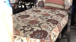 horny_hippie  busty chick caresses shaved pussy