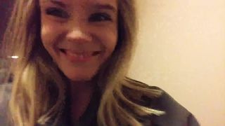 CandieCane busty babe caresses shaved holes