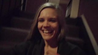 CandieCane busty babe caresses shaved holes