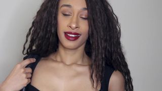 Vixi Vee elegant slut caresses shaved pussy