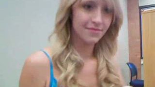 GingerBanks hot brunette stretches her hand holes
