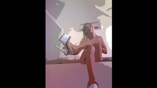 Jennifer Storm pretty woman with perfect figure shows her skills on a pole