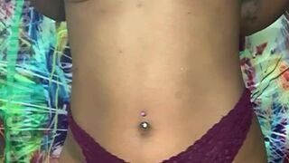 therealindicapussy painted slut caresses small tits