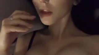 Irena onlyfans gorgeous bitch caresses big boobs