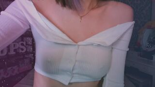 oooops__ hot brunette girl passionately jerks off her cunt