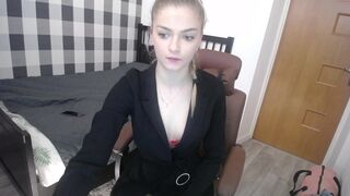 onlysmurfette perfect blonde in stockings pulls cute pussy