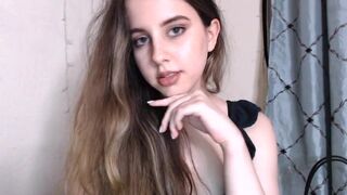 Princess Violette sucking dick and jerking off on camera showing her little holes