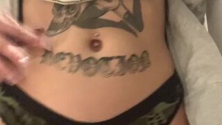 Tiffany Towers pleasant babe touches sexual lips with fingers