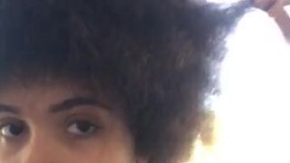 aaliyahhadid attractive babe caresses lips sex